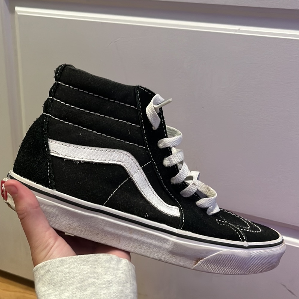 black high top vans mens 7,  womens 8.